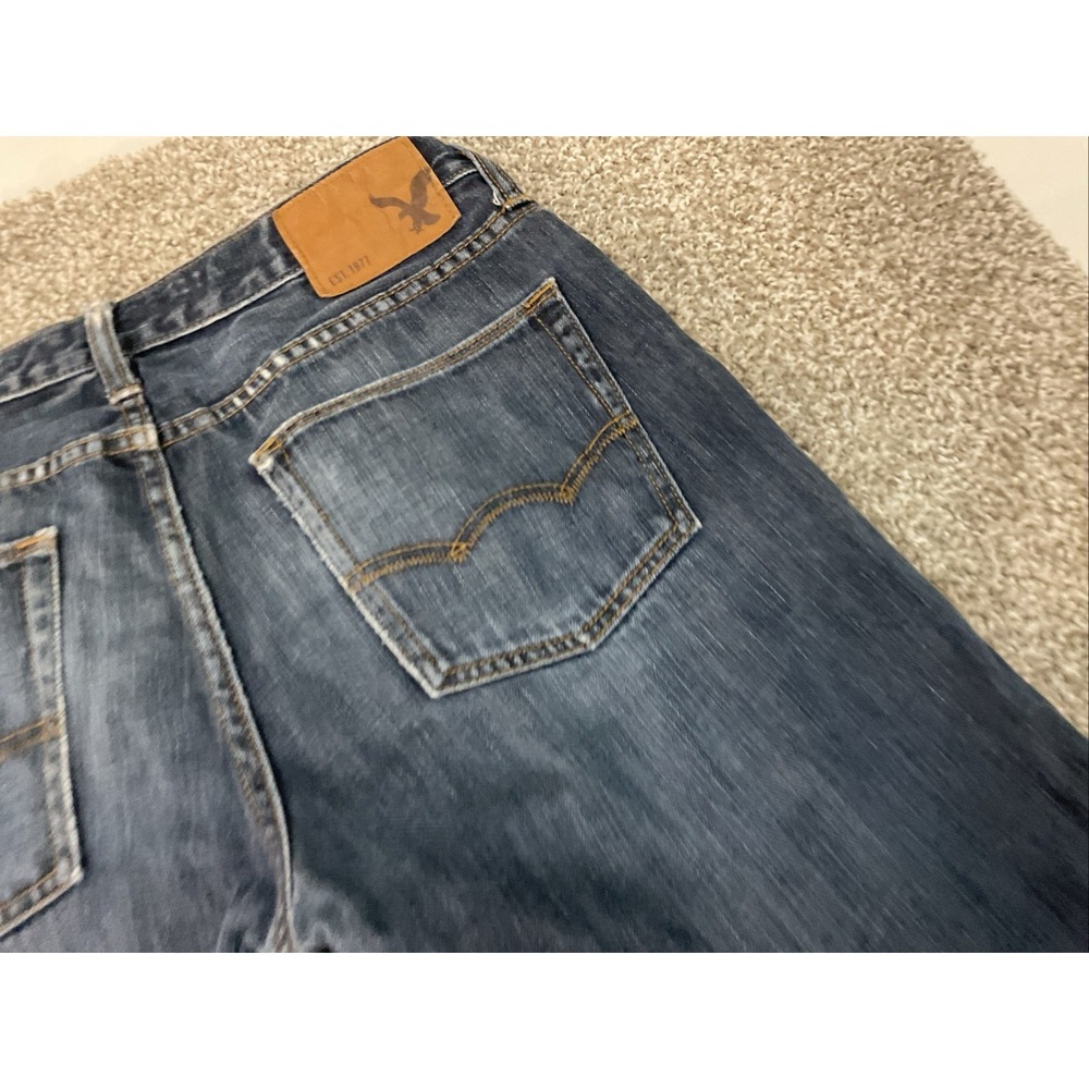 AE American Eagle Original Straight Leg Mens 30 x 32 Med Wash 100% Cotton - Picture 5 of 14